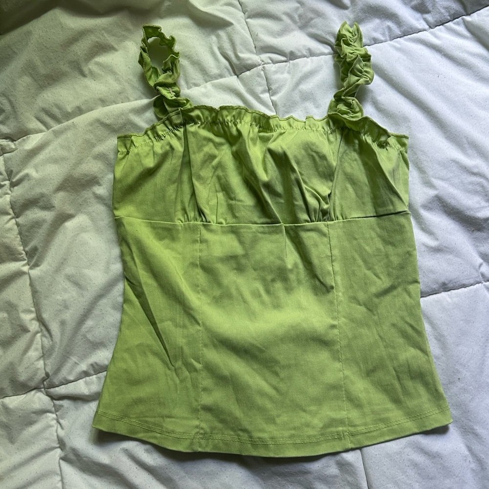 Y2K 🍋‍🟩 Lime Green Milkmaid top
